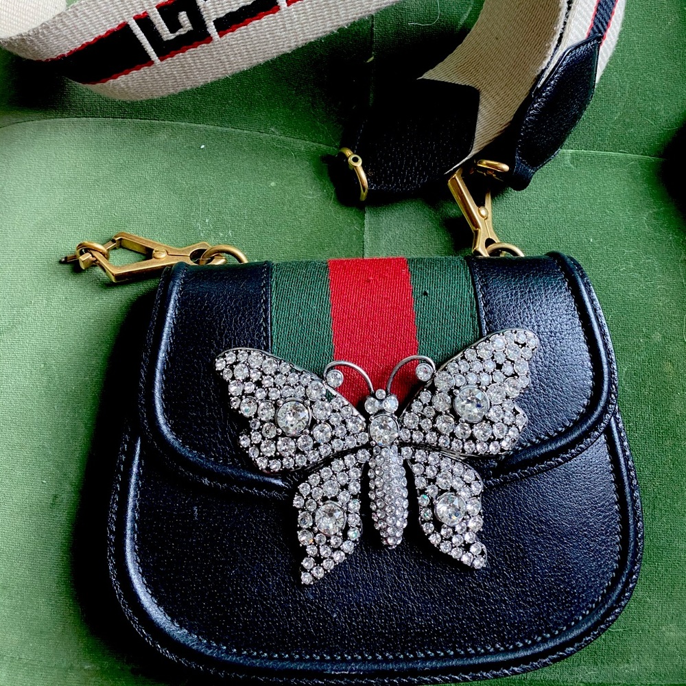 Authentic Gucci Crystal Butterfly Handbag